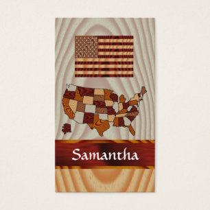 Drapeau américain et carte en bois