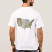 Drapeau américain et carte T-shirt (Dos)