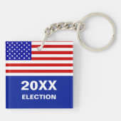 Drapeau américain et élection sur un porte-clés bl (Dos)