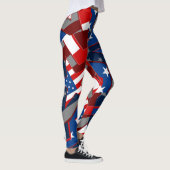 Drapeau américain étoiles Leggings Motifs Abstrait (Droite)