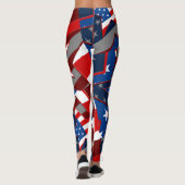 Drapeau américain étoiles Leggings Motifs Abstrait (Dos)