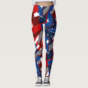 Drapeau américain étoiles Leggings Motifs Abstrait