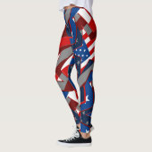 Drapeau américain étoiles Leggings Motifs Abstrait (Gauche)