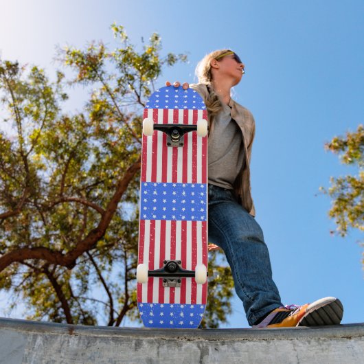Drapeau américain étoiles rayures skateboard patri (Extérieur 1)