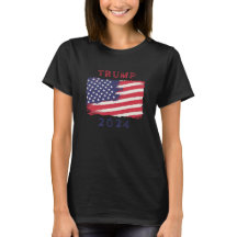 Drapeau américain féminin Trump 2024 T-Shirt