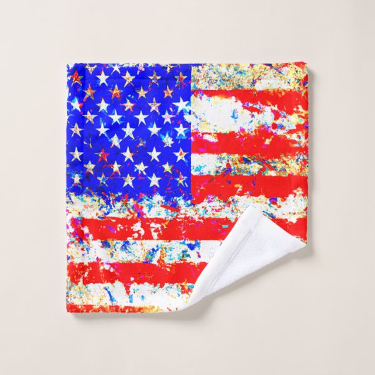 Drapeau américain Grunge (Gant de toilette)
