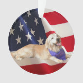 Drapeau américain impertinent de golden retriever (devant)