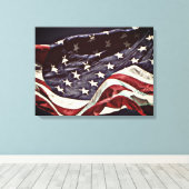 Drapeau Américain Impression sur Toile Encadrée 3 (Insitu (Plancher de Bois))