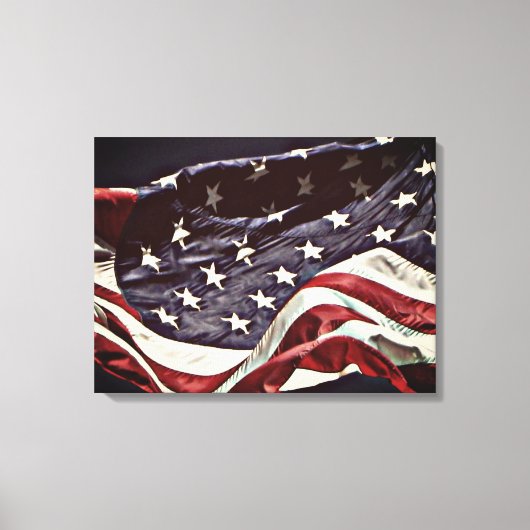 Drapeau Américain Impression sur Toile Encadrée 3 (Recto)