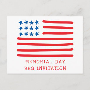 Drapeau américain - Invitation au barbecue du jour