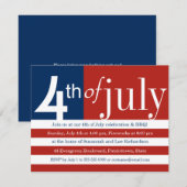 Drapeau américain Invitation du 4 juillet (Devant / Derrière)