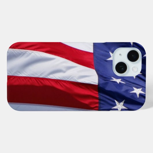 drapeau américain iPhone 15 coque (Verso (horizontal))