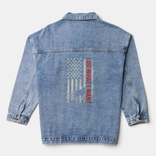 Drapeau Américain Je Fais Ce Que Je Veux Chat Esse (Verso)