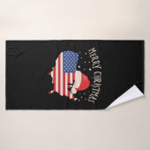 Drapeau américain Joyeux Noël design (Serviette de bain)