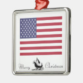 Drapeau américain Joyeux ornement de Noël (Gauche)