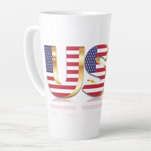 Drapeau américain Latte Mug (Angle gauche)