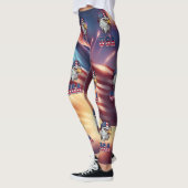 Drapeau américain Leggings tout-sur-impression (Gauche)