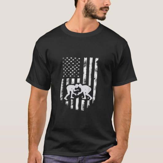 Drapeau américain lutte TShirt lutte désorganisée (Devant)