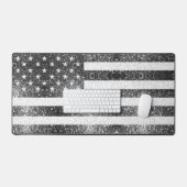 Drapeau américain noir blanc argenté Amérique (Clavier et souris)