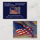 DRAPEAU AMÉRICAIN ONDULANT DANS LES CARTES DE (Devant / Derrière)