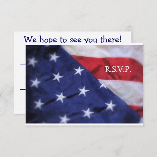 Drapeau américain par carte R.S.V.P (Devant / Derrière)