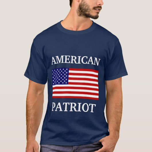 Drapeau américain Patriot Mens Navy Blue T-shirt (Devant)