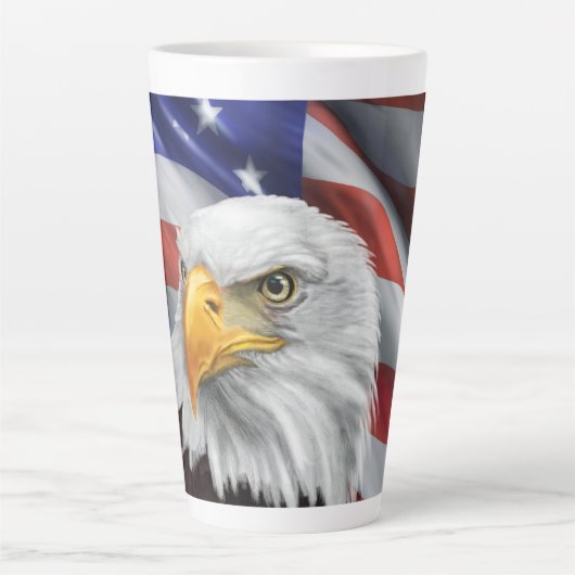 Drapeau américain patriotique Aigle café Mug (Devant)