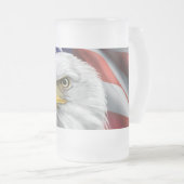 Drapeau américain patriotique Aigle en verre Mug (Devant droit)