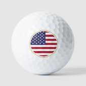 Drapeau américain patriotique & balles de golf USA (Recto)
