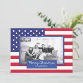 Drapeau américain patriotique Carte photo de vacan (Debout devant)