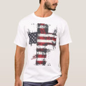 Drapeau américain patriotique croix T-shirt (Devant)