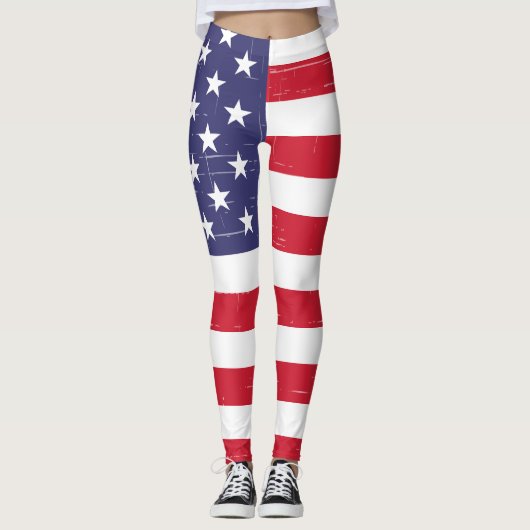 Drapeau américain patriotique Leggings (Devant)