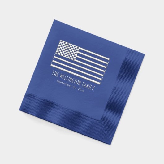 Drapeau américain patriotique USA Nom Date (Gauche)