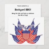 Drapeau américain patriotique vintage, Invitation  (Devant / Derrière)