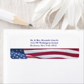 Drapeau américain Rouge Blanc & Bleu Étiquettes de (En situation)