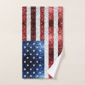 drapeau américain rouge blanc brillant parties sci (Serviette à main)