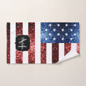 Drapeau américain rouge bleu étincelles parties sc (Serviette à main)