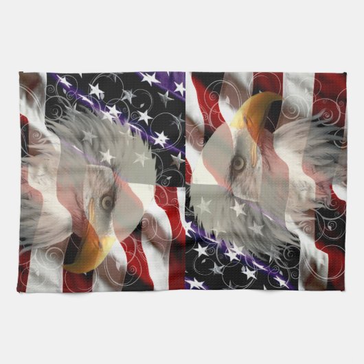 Drapeau américain serviette de cuisine (Horizontal)