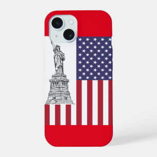 Drapeau américain Statue de la Liberté vintage