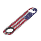 Drapeau américain sur le décor de fibre de carbone (Dos Angle)