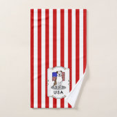 Drapeau américain Taureau (lb brindle blanc 3) (Serviette à main)