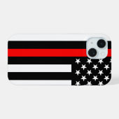 Drapeau américain Thin Red Line symbolique sur (Verso Horizontal)