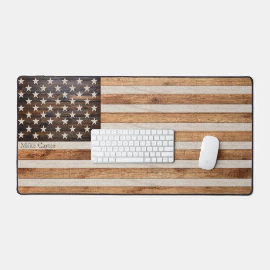 Drapeau Américain Ton Bois Rustique (Clavier et souris)