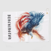 *~* Drapeau américain USA AP16 - Serviette de golf (Horizontal)