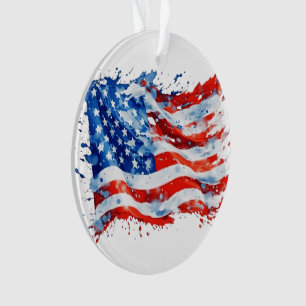 Drapeau américain USA Aquarelle 4 juillet