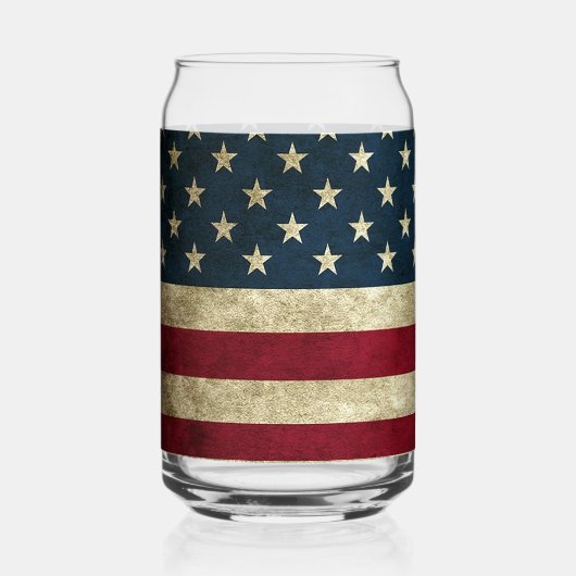 Drapeau américain Verre en forme de Canette Simple (Recto)