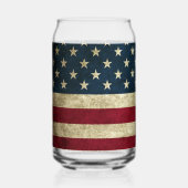 Drapeau américain Verre en forme de Canette Simple (Verso)