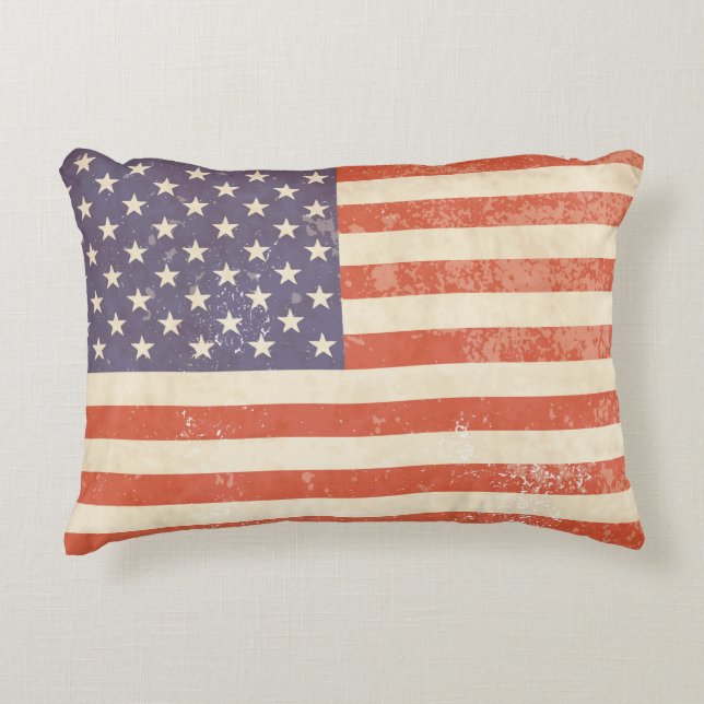 Drapeau américain vintage - coussin (Devant)