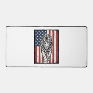 Drapeau américain vintage gravé Tigre Design patri