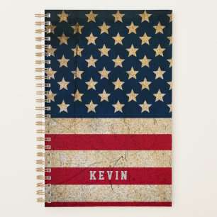 Drapeau Américain Vintage Personnalisé avec Nom